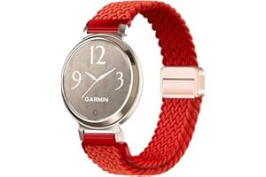 Issinlky Nylonowa pleciona opaska do Garmin Lily 2, elastyczny pasek 14 mm do Garmin Lily 2 Damen