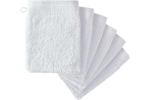 Adore Home 6 x Premium Quality 100% Cotton Wash Mitts Absorbent Flannel Face Mitt Body Scrub, White
