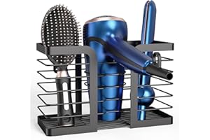 Kegii Hair Dryer Holder Station/Wall Mounted, Stainless Steel Hair Tools Organiser, Hair Accessories Organiser Storage for Hair Brushes, Straightener, Flat Iron, Curling Wand