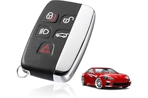 FEXPDL Key Cover Key For Range Rover Evoque Key Cover Matrix 5 Button Car Key Fob Cover Replacement For For Range Rover Sport Evoque Land Rover Discovery 4 Freelander Jaguar Remote Key Case Shell