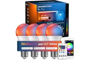 HAODENG Alexa Birne, E27 Smart LED Lampe, 10W 800LM WLAN Mehrfarbige Dimmbare Leuchtmittel, Kompatibel mit Alexa Echo, Google Assistant, kein Hub benötigt, Warmweiß/Kaltesweiß Licht (4)