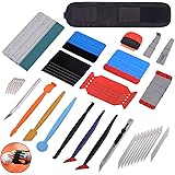 Winjun Autofolie Fensterfolie Folierungs Werkzeug mit Folienrakel Micro Rakel 9mm Cuttermesser Magnet Armbänder Mini Schaber