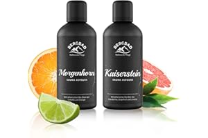 ‎BERGBAD BERGBAD 2 x 100ml VITAMIN-KICK Set BIO Saunaaufguss Orange + Limette und Limette + Mandarine + Grapefruit - wohltuendes, erfrischendes Sauna-Aufgussmittel mit Bio-Alkohol, Wasser und 100% BIO Ölen