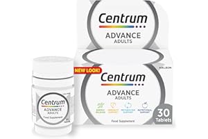 Centrum Advance Multivitamin & Mineral Supplements, 24 essential nutrients including vitamin D, C, Calcium, Daily Multivitamin Tablets, 30