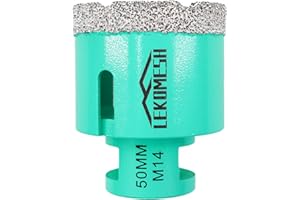 Broca de Diamante 50mm x M14 - Sierra de Corona para Porcelánico Cerámica Mármol Granito Piedra Cuarzo Soldada al Vacío Taladro de Diamante,Amoladora Angular LEKOMESH