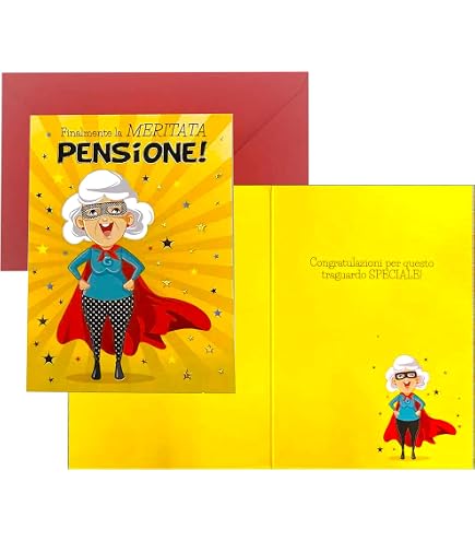 Greeting Cards for Everyone Biglietto Pensione Uomo, Donna Divertente - Biglietto di Pensionamento Simpatico - Regalo Auguri Pensione per Mamma, Maestra, Collega, Lui, Lei - NUM 120
