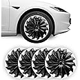 BASENOR 4PCS 2024 2025 Tesla Model 3 Wheel Covers Hubcap 18 Inch Aero Wheel Cover ABS Replacement Hub Caps Rims Cover Model 3 Exterior Accessories Highland (Matte White)
