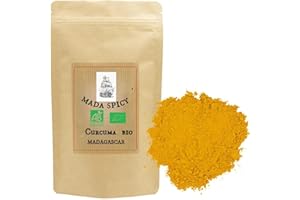 MADA SPICY Curcuma biologica in polvere di Madagascar 1000g. Primissima qualità. Bustina richiudibile.