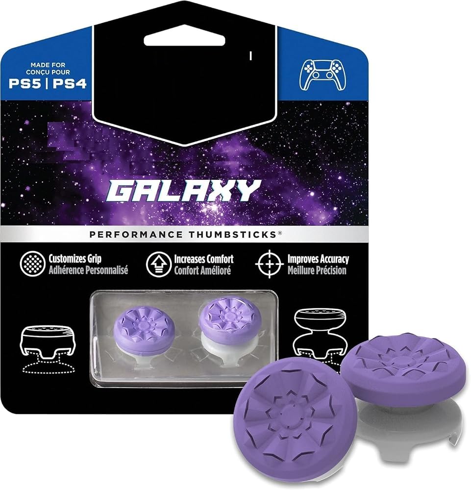 Galaxy Lila PlayStation 4 (PS4) ve PlayStation 5 (PS5) için | Performans Thumbsticks | 1 x Yüksek, 1 x Orta | Mor