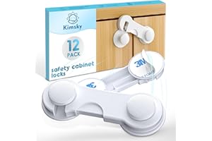 Kimsky Sécurité Bebe, 12 Pièces Porte Securite Bébé, Bloque Porte Bébé, Protection Sécurité Bébé pour Toilette FenêTre RéFrigéRateur Tiroir, Adhésif Fort Sans Perçage
