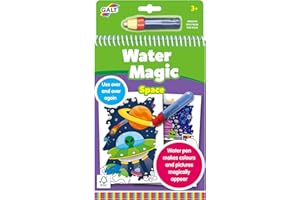 Galt Water Magic Space - Reusable Colouring Picture Books for Children, Pictures for Kids to Colour - Reveal Out of this World, Hidden Images with Water Pen - Gift for Girls & Boys Ages 3 Years Plus