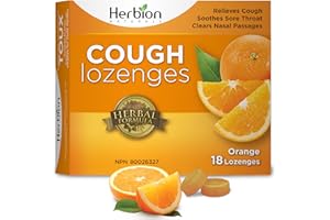 Herbion Naturals Husten-Lutschtabletten mit Orangengeschmack, lindert Husten, 18 Stück Lutschtabletten