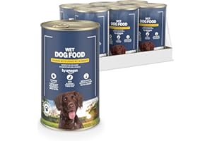 by Amazon Hundefutter, nass, Dose, Stücke mit Geflügel in Sauce, 6 x 1,24 kg