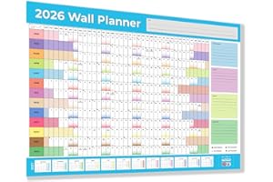 Papa Prints 2026 Wall Planner A3 Full Year to View Calendar 2026 Planner Wall A3 Calendar 2026 with UK Holidays for Home Office School Organiser