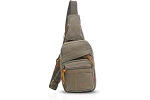 FANDARE Sling Bag Bandolera Escuela Viajes Messenger Chest Bag Mochilas Través Bolsa de Pecho Hombres Mujeres Lona Mochila Ocio, ejército Verde, Large, Mochila de Ocio