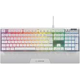 Rampage Carbon White RGB Q Gaming Player Keyboard Wrist Supported Red Switch