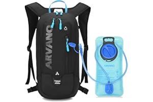 Arvano 6L Mini Mochila Bicicleta Montaña Impermeable, Mochila Hidratación MTB con 2L Bolsa de Agua para Ciclismo Bici Running Trail Esquí Mochila Ligero Deportes