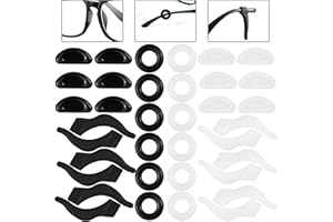 benlidoner 36 Pairs Silicone Glasses Nose Pads Anti Slip Glasses Ear Grips Round Glasses Retainers Soft Glasses Accessories Keep Glasses from Slipping for Eyeglasses Sunglasses Reading Glasses