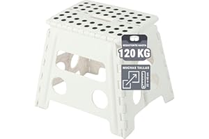 ZOLLNER Taburete Plegable Multiusos portátil, 30 cm Altura, hasta 120 kg, Blanco