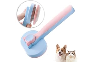 Mmyzao Brosse Chat Chien Autonettoyante,Brosse Animaux Poil Court Long Peigne Cat Brush-Bleu Rose