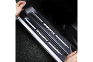 RIDGOEL 4Pcs Car Door Sill Protector Threshold Scuff Plate for Kia Sportage, Carbon Fiber Car Kick Plates Automobile Welcome Pedal Decorative Strips (Sportage)