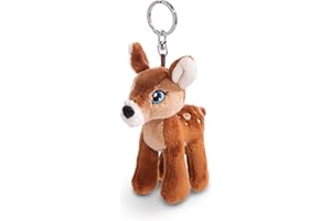 Nici 49200 Reh Keyholder Fawn Mala Magic 10cm Brown-Sustainable Companion Cuddly Animal Pendant Lanyard, Ring & Key Holder