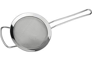 Grunwerg ST-3006 sitko z drobnej siatki z polerowaną krawędzią i uchwytem, srebrny, 15 cm, średnica 15 cm