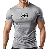 Authentic Gym Men's Quick Dry Short Sleeve Sports T-Shirt Grey