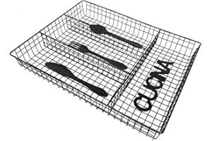 VETRINEIN RETE Vetrineinrete® Portaposate da cassetto 4 Scomparti in Metallo Organizer cassetti da Cucina Vassoio Porta Posate Forato D32
