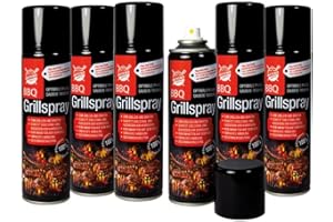Boyens BBQ-Grillspray (6 Dosen) zum Grillen und Braten Pflegespray für Edelstahl und Gußeisen 200ml Dose Grillspray Trennspray Trennfett Trennmittel