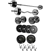 Moccastyle 23 kg MEGASET Weightlifting Set and Dumbbell Set Weight Fitness Set
