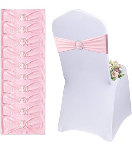 10 pezzi Fasce per sedili in organza copertura sedia con fiocchi a coda