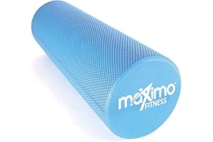 MAXIMO FITNESS FOAM ROLLER - EVA - 15cm * 45cm - Leggero - Trigger Point - Fornisce confortevole Massaggio Muscolare - Istruzioni in Italiano - Perfetto per la Palestra, il Pilates, lo Yoga - Garanzia a Vita.