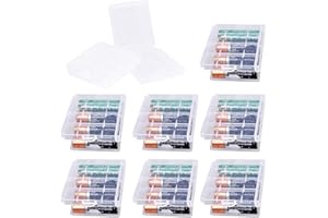 NAYAGOGO 9 Pcs Clear Plastic Cell Battery Storage Case Holder Box, AA/AAA Cell Battery Storage Case, Battery Case Hard Plastic Batteries Storage Boxes, for AA/AAA Batteries and Rechargeable Batteries