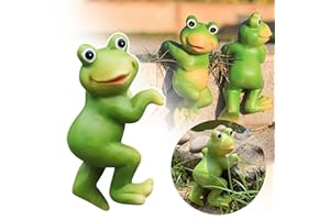 peiyee Grenouilles grimpantes, Lot de 3 Grenouille Statue Vase Hugger, Grenouille Décoration à Suspendre,Décoration de Statue pour Pot de Fleur/Clôture,Décoration Jardin Cour Extérieure