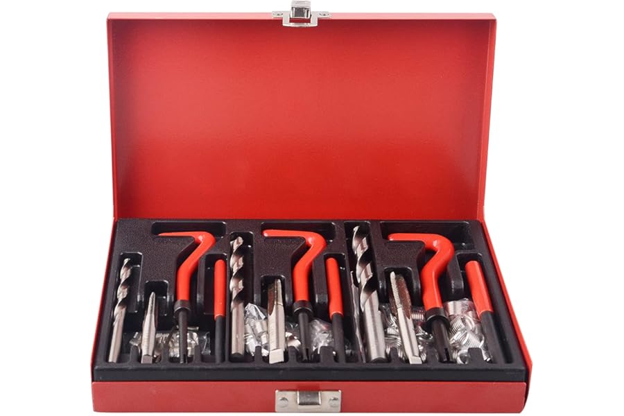 88pc Thread Repair Set Kit Helicoil M6 M8 M10 Thread Inserts Taps & Drill Bits