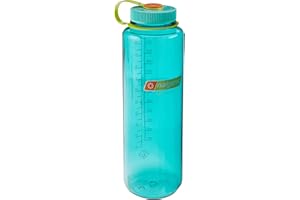 Nalgene Sustain Butelka na wodę z tritanu, bez BPA, wykonana z materiału pochodzącego w 50% z tworzywa sztucznego, 1,360 g, szeroki otwór, cerulean