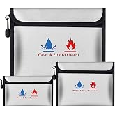 3 Pieces Fireproof File Bag,Double Layer Fiberglass Material - Fireproof and Waterproof Safety Storage Bag to Protect Valuabl