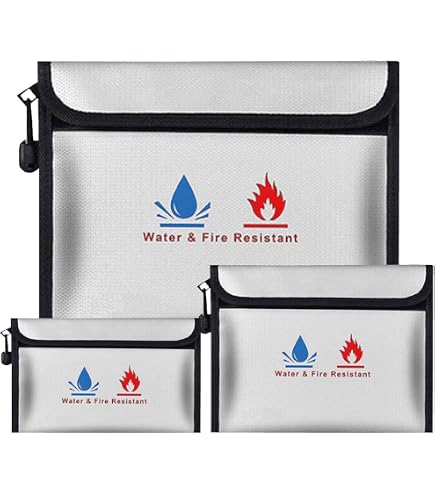 Sacs Anti-feu Pour Documents - 2 Tailles, Résiste Jusqu'à 1000°C, étanches