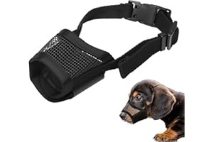 MSMXCS Dog Muzzle Soft Mesh Muzzles for Small Medium Large Dogs with Velcro Straps Husky Labrador Breathable Pet Mask Dogs Training for Anti-Barking Biting Licking Chewing Panting Drinking (S Black)