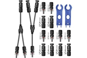 UMILKI Photovoltaique Câble Connecteur, connecteur solaire a Y Connecteur Parallèle/6Paire Connecteur Solaire Mâle&Femelle/2Clé à Molette, Connecteur Câble Solaire pour Panneau Solaire, Connecteur Solaire Y