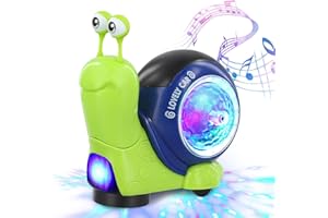 CKBUITY Crawling Walking Snail Toy For Babies, Electric Music Dancing Snail Baby Toy, Light Interactive Walking Sensory Toys, Birthday Gifts for Kids, Electronics Pet Toys with Automatically Avoid Obstacles