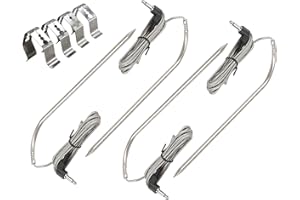 WAITCOOK BBQ Meat Probe with Clips Replacement for Masterbuilt Gravity Series BBQ Grill and Smoker (4Meat Probe+4Clip)