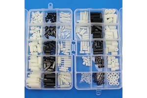 Raogoodcx 360pcs M2 M3 M4 Male Female Nylon Hex Spacer Standoff Screw Nut Assortment Kit