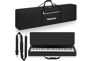 FREEAMG 88 Key Keyboard Gig Bag Case, Heavy Duty 600D Oxford Electric Keyboard Piano Soft Bag with 10mm Padding, Portable Electric Keyboard Case for Digital Electric Piano (Black)