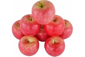 JEDFORE Générique 8 Pcs Artificial Red Apples Realistic Fake Fruit for Kitchen Wedding Party Decoration Photos