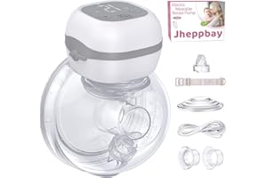 JHEPPBAY Tire-lait électrique portable, 12 niveaux et 3 modes, anti-fuite, mains libres, sans BPA, avec télécommande, LCD, rechargeable sans fil, 1 pièce