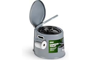 ZENO Camping Toilet 5L | Portable Toilet | Portable Toilets for Adults | Large, Lightweight, Compact Camping Toilets | Includes Commode Bucket, Paper Holder | Great for Outdoor Use | No Assembly