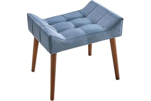 Atahome Dressing Table Stool Vanity Stool - Elegant and Comfortable Padded Makeup Dressing Table Chair for Bedroom Petunia (Blue)