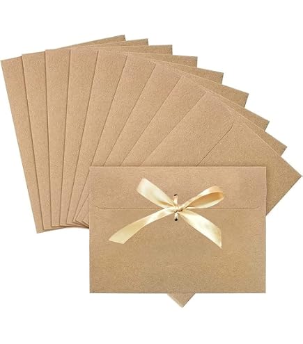 Sobres Cuadrados Vintage Marrón - 50 Unidades - Tamaño 16.5x16.5 Cm - Papel Kraft 120 G/m² - Cierre Húmedo